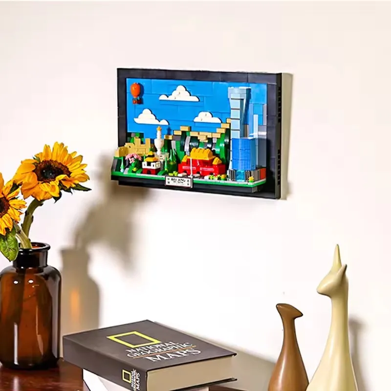 CINA Città di Pechino Building Blocks Cartolina Piccole Particelle Appese Foto Giocattoli Decorativi Per Le Ragazze Dei Ragazzi Giocattolo Regalo 49200 579 PZ