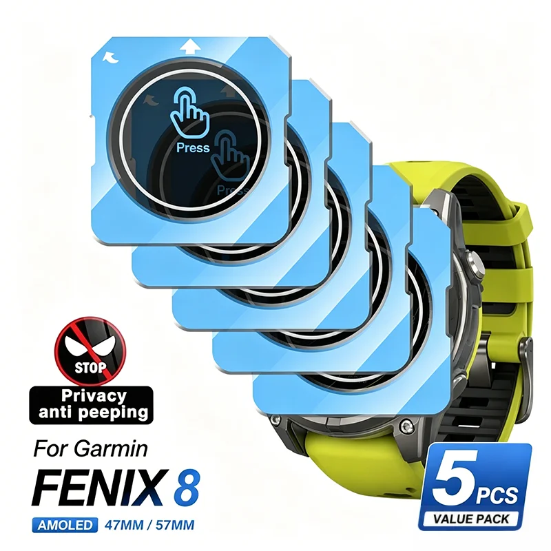 Privacy Screen Protector  For Garmin Fenix 8 Tempered Glass Screen Protector With Alignment Tool