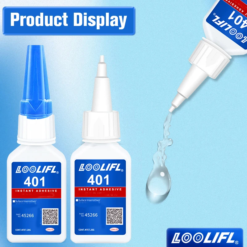 20ml 401 Kleber Sofort-Haftkleber Universeller Superkleber Kraftvoller Sekundenkleber für Harz Keramik Metall Glas Schnell Trocknend
