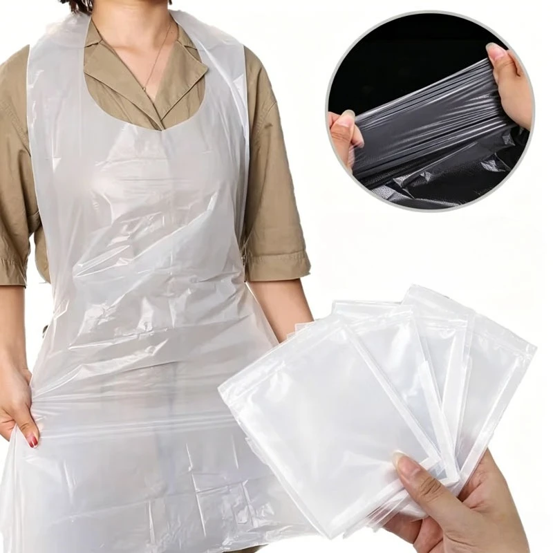 10-80PCS Disposable Plastic Apron Waterproof Oil Proof for Painting Picnic Party Medical Use Adults Kids Art Craft Cooking