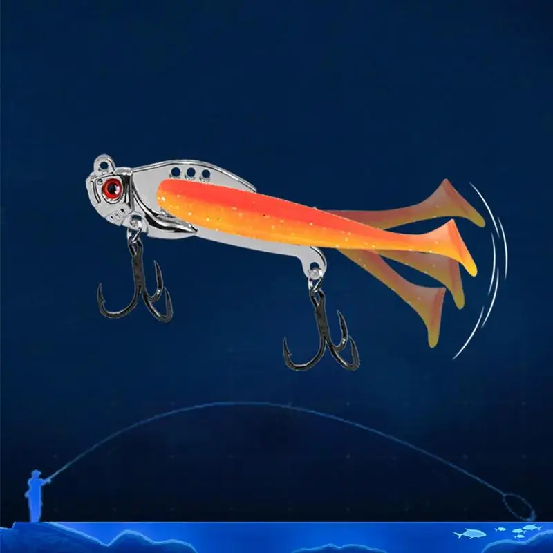 Metal VIB Fishing Lure 2-in-1 Fake Angling Baits Long Throwing Realistic 3D Eyes Fishing Baits Freshwater Sea Fishing Lures  ﻿