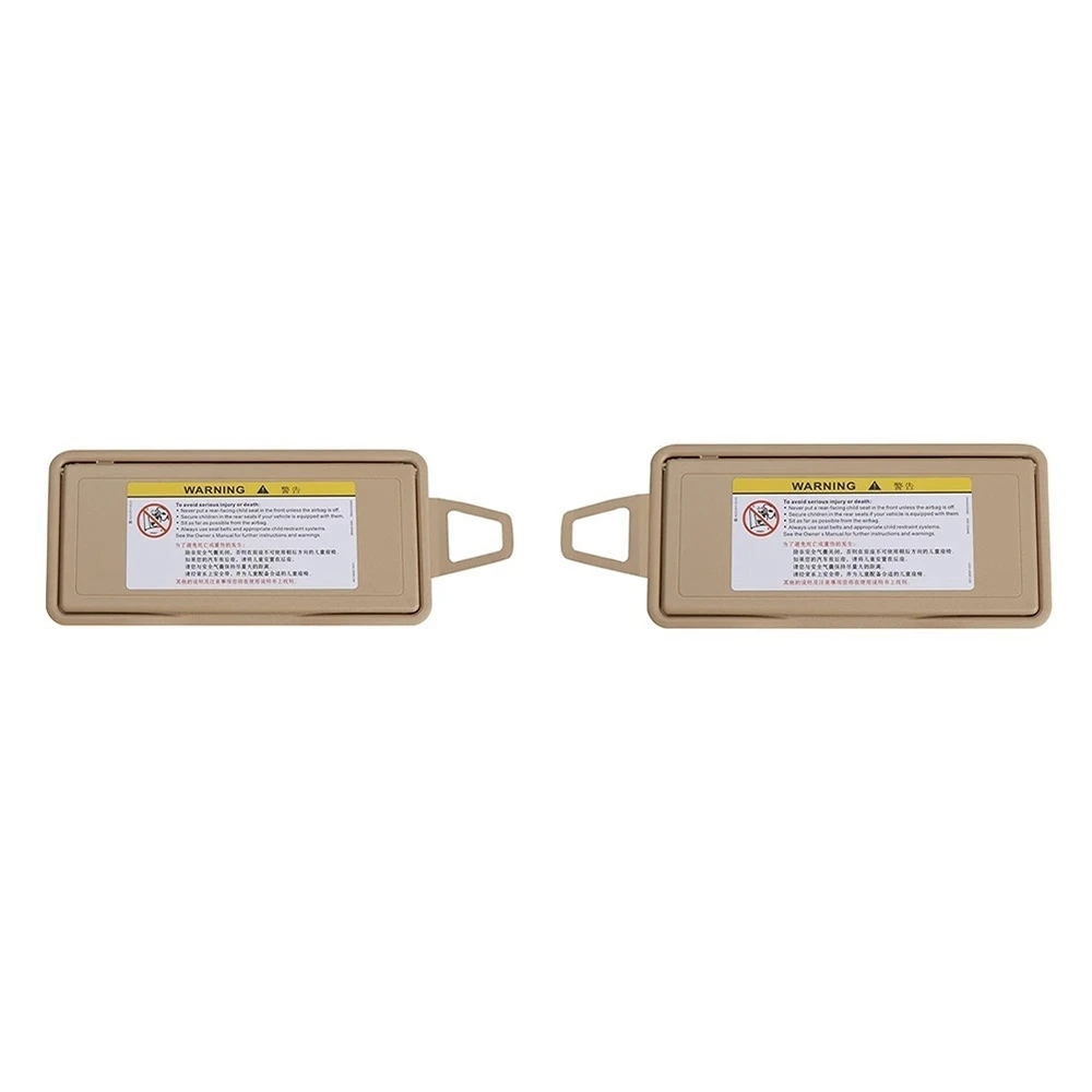 Car Sun Visor Sunroof Mirror Cover Sun Shield Makeup Mirror Cover for Mercedes-Benz S-Class W220 1998-2005 Beige PAIR