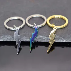 2024 New fashion stainless steel lightning pendant keychain temperament every key chain men and women accessories accessories