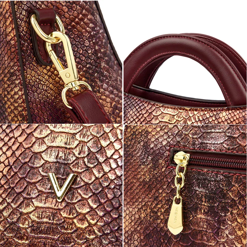 Luxury Womens Bag 2023 Designer Crocodile Pattern Shoulder Bag PU Leather Brand Woman Crossbody Casual Handbag Bright Colour Bag