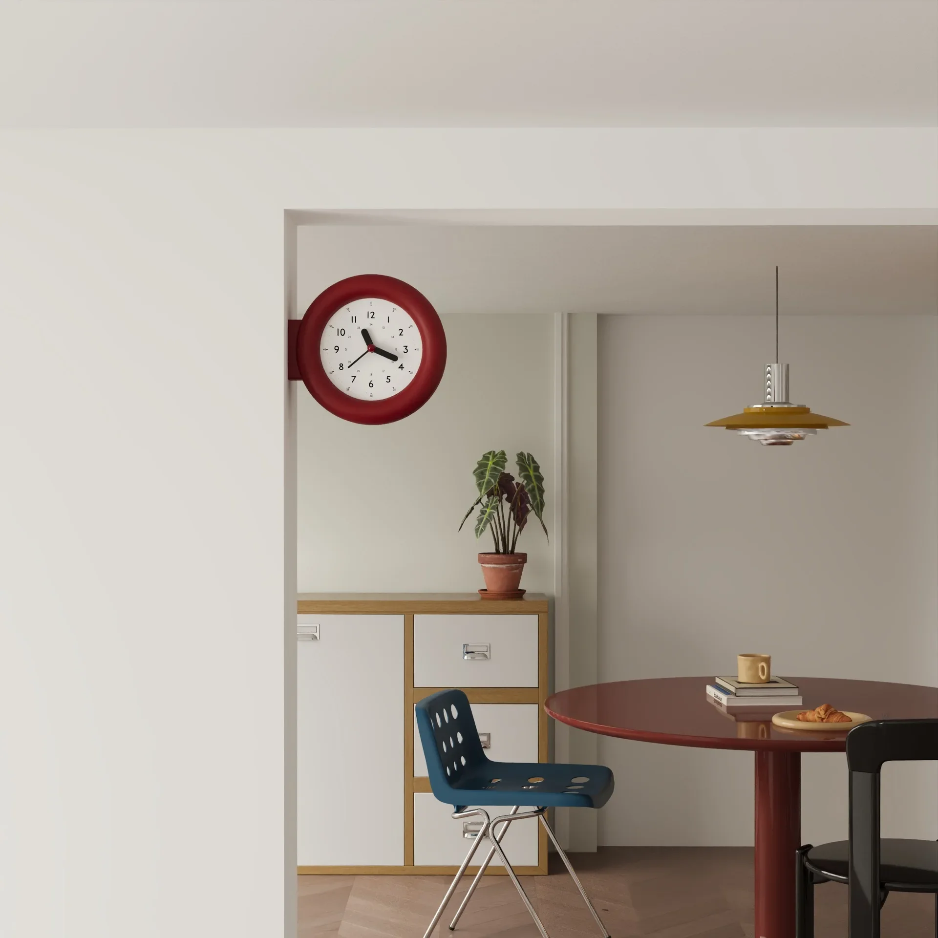 Fashion Minimalist Time Clock Living Room Vintage Clock Corner Double Sided