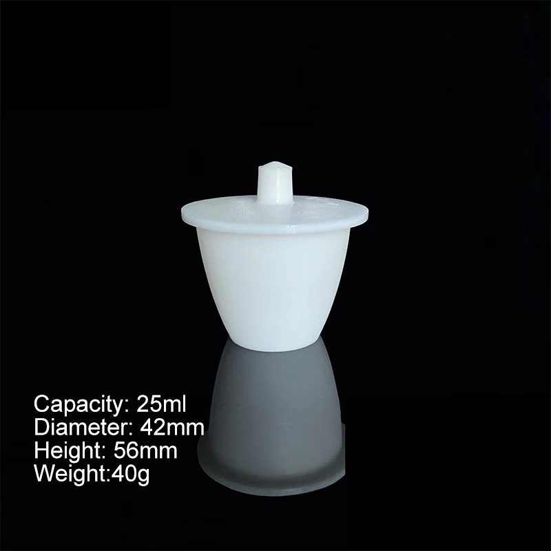 PTFE Crucible with Lid Corrosion-Resistant Lab Melting Container 25ml~100ml High Temperature Tolerance