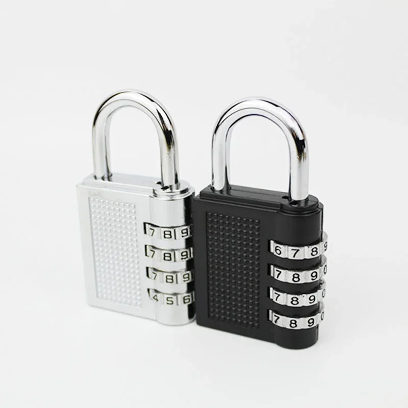 80*43*14mm Heavy Duty 4 Dial Digit Combination Lock Weatherproof Security Padlock Outdoor Gym Safely Code Lock Black