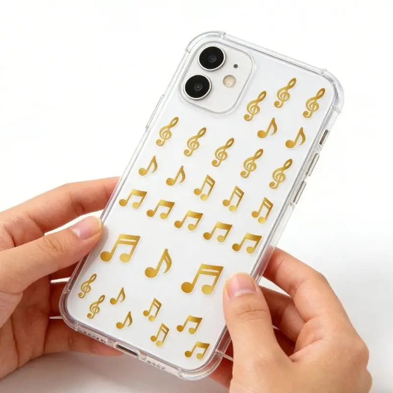 20 Sheets Glitter Music Note Sticker Adhesive Decal Label For Classroom Activity X3UC