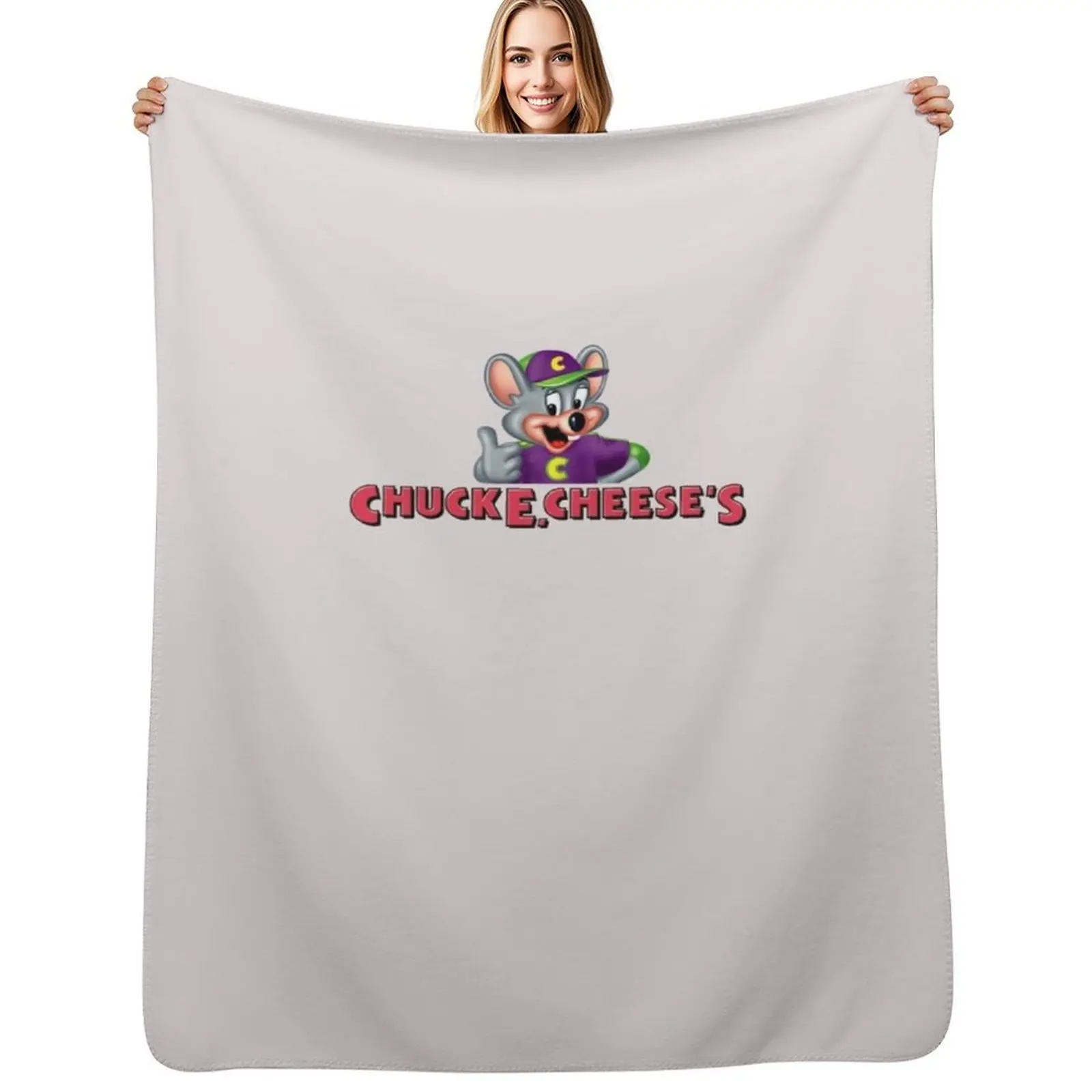 

Chuck E. Cheese&x27;s Classic T-Shirt Throw Blanket Soft Sherpa Fleece Warm Blanket for Winter