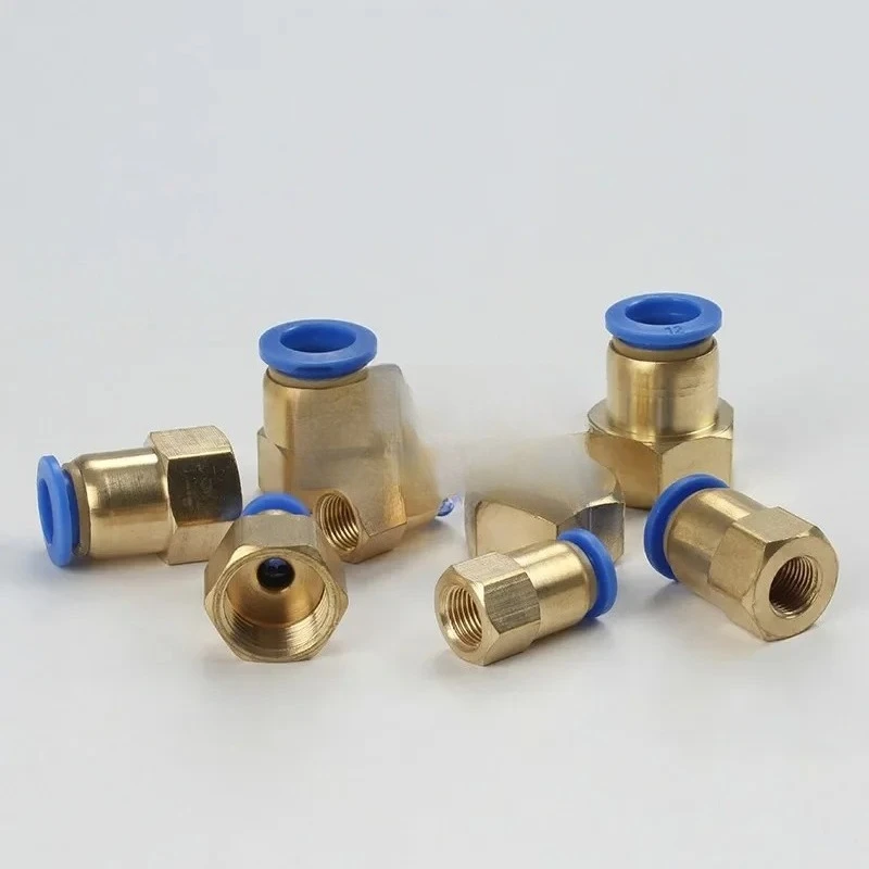 Pneumatic Quick Plug Connector PCF Female Thread Straight Through Fitting PCF4-01 PCF6-03 PCF8-04 PCF10-01