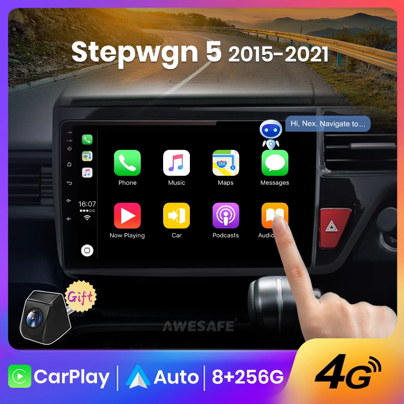 AWESAFE PX9 For Honda Stepwgn 5 2015 2016 2017-2021 Car Radio Multimedia Navigation 2 din Android 2din Autoradio CarPlay Stereo