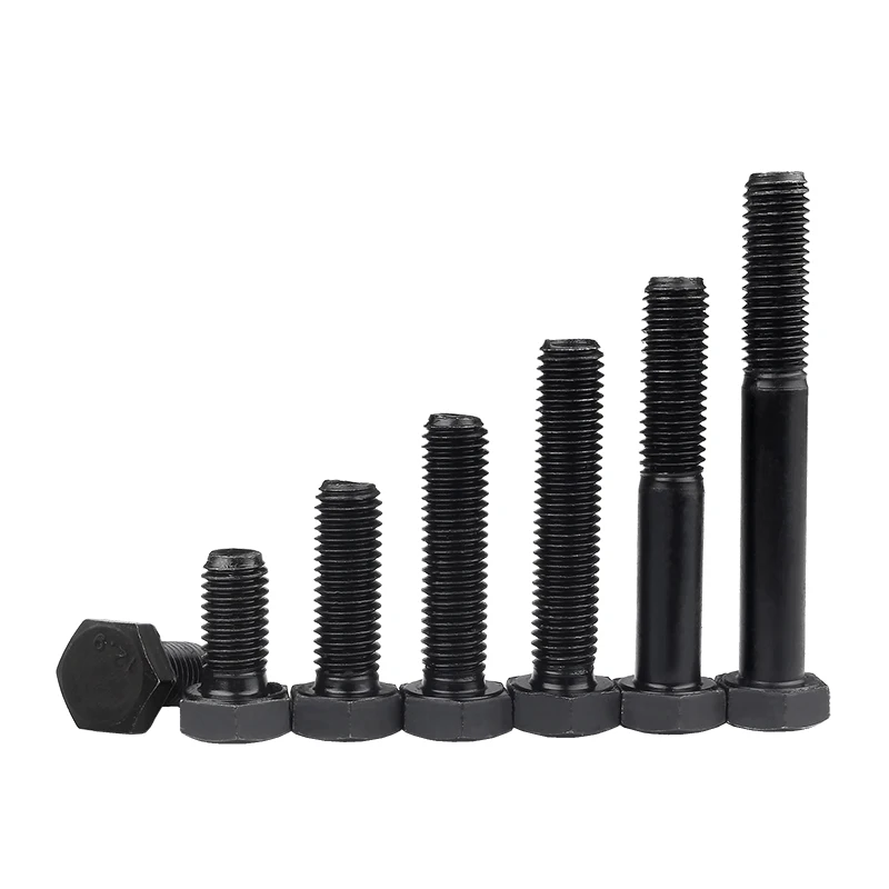 1PCS M10 M12 M14 M16 Black Grade 12.9 High Strength Alloy Steel Full/Half Teeth External Hexagon Outside Hex Head Cap Screw Blot