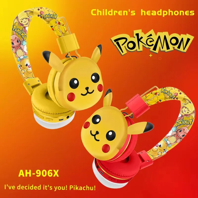 New Pikachu earphones wireless Bluetooth in ear earphones 5.3 gift giving foldable gaming earphones with microphone