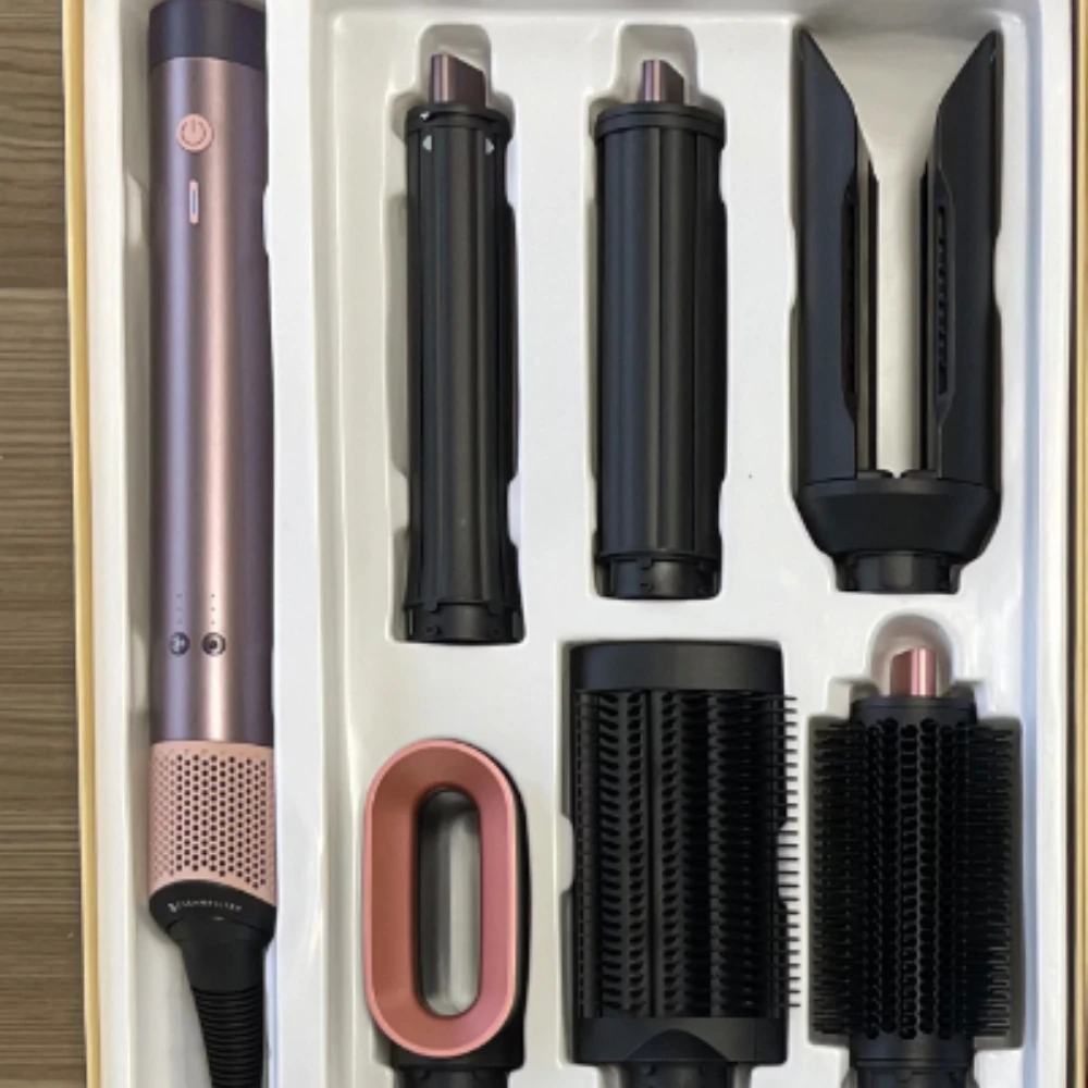 HS09Professional 6 in 1 Cold Hot Air Styling Brush 1700W Hair Dryer Curling Iron Straightener Fast Dry Voluminous Waves