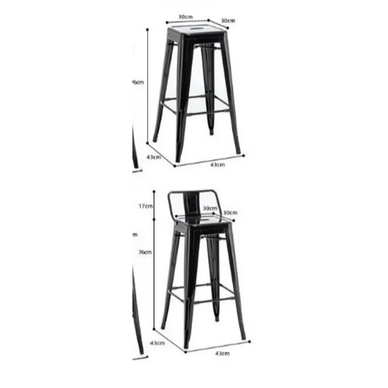 Wholesale Outdoor Furniture Cheap Price Counter High Legs Chairs Stackable Iron Metal Tolix Bar Stools Bar Stools for Kitchen