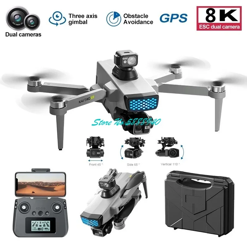 Professional Brushless 3 Axis Gimbal GPS Optical Flow Positioning FPV RC Drone 5G Obstacle Avoidance Remote Control Quadcopter