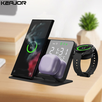 3 in 1 Wireless Charger Fast Wireless Charging Station for Samsung Galaxy Watch 6 5 Pro S24 S23 S22 S21 Charger With Alarm Clock