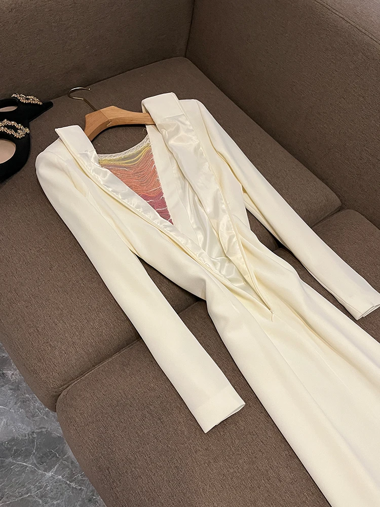 Robe de soirée longue ornée lourde Celebri Sle Dr U765, taille moyenne, t-shirt amical pour les déplacements, jupe en Fiber d'acétate