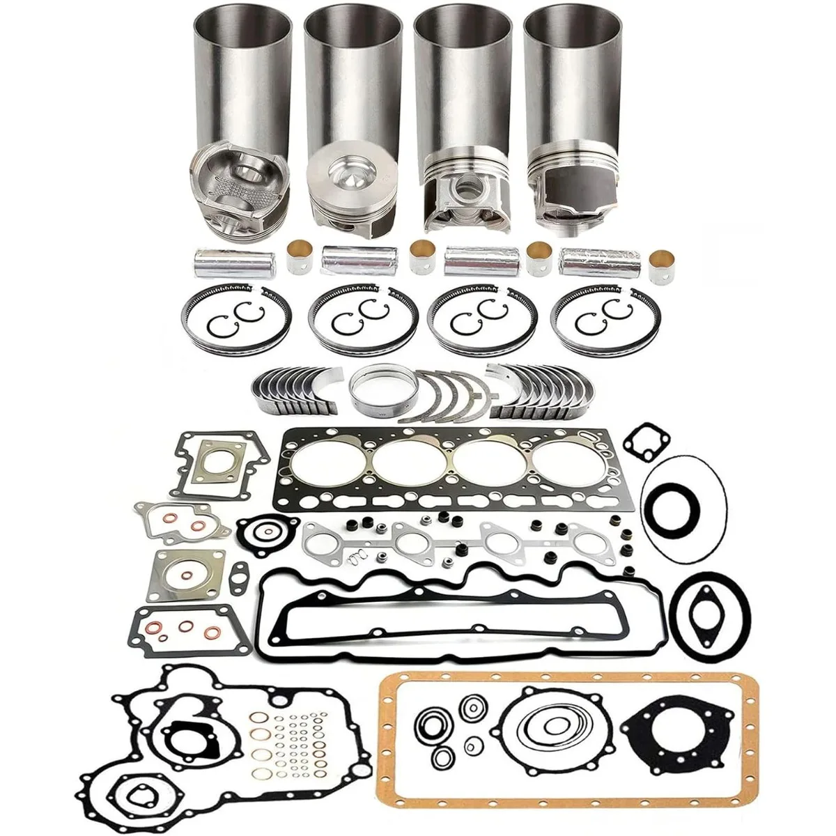 

Overhaul Rebuild Kit (Piston 1G527-21110) for Kubota V3300DIT liner&piston&piston ring&main/rod bearing&Full Gasket Kit Engine