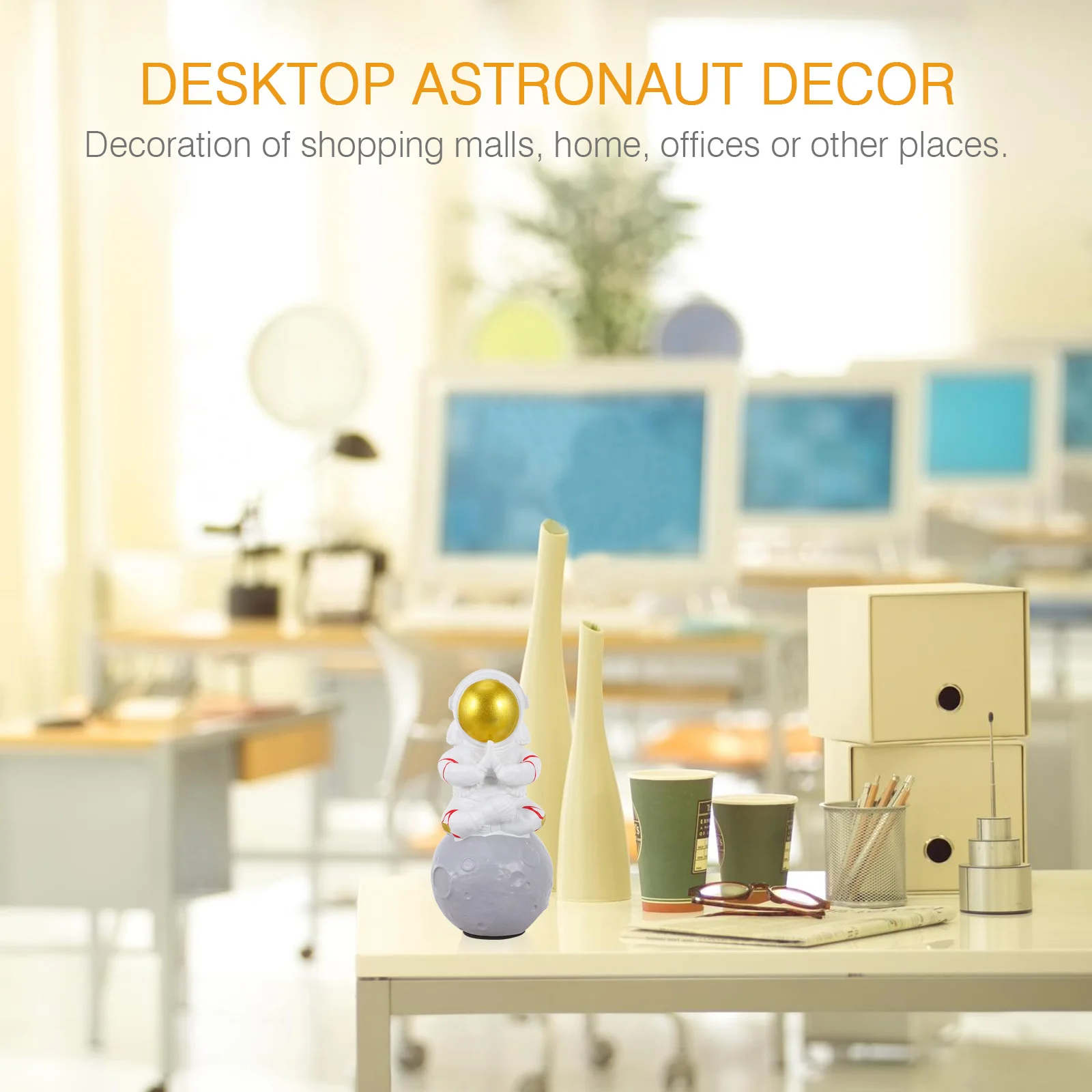 

Creative Astronaut Sculpture Spaceman Statue Space Themed Ornament Educational Decoration Gift For Home Space