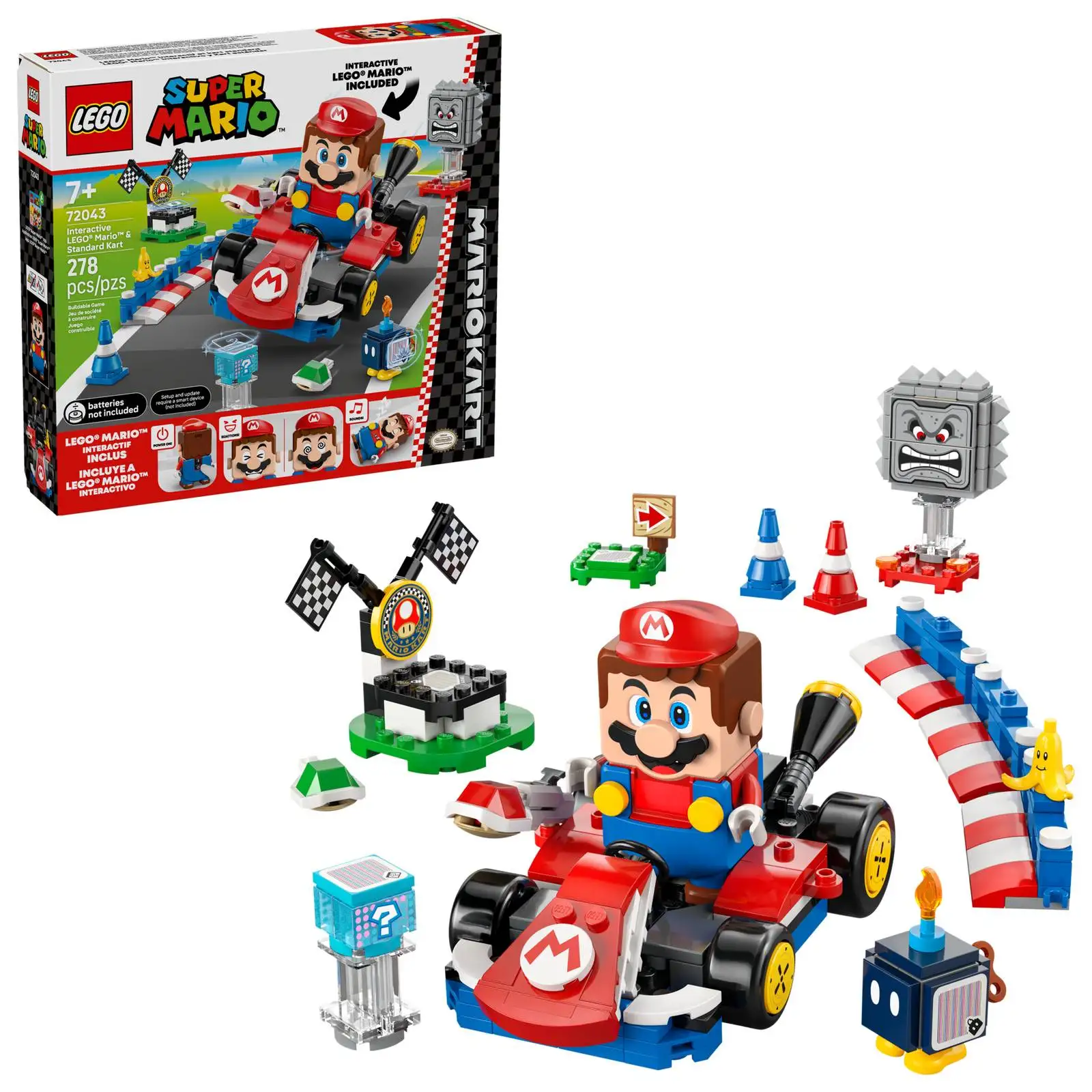 LEGO ®   Mario Kart ™   72043 LEGO interactivo ®   Mario ™   & Kart estándar mayores de 7 años 278 piezas regalo de cumpleaños y Navidad