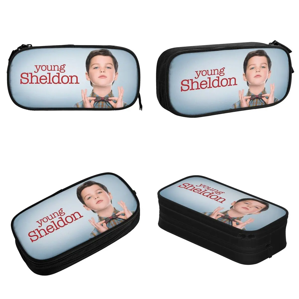 Imagem -02 - Estojo de Grande Capacidade para Jovens Estudantes Sheldon Cooper Capa de Dupla Camada Bolsa de Maquiagem Feminina Comédia Soviética Material Escolar Politenis