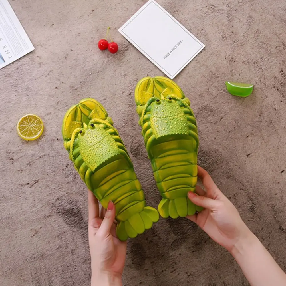 Unique Cartoon Lobster Slippers Soft Pvc Non Slip Sole Funny Shrimp Slides Sandals Comfort Beach Seaside Casual Wear Shoes view 4