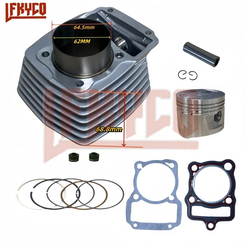 Zestaw cylindrów motocyklowych o średnicy 62 mm do Hondy CG125 Upgrade do 150cc CG150 CG 150 125 Narzędzie do pierścieni tłokowych Zmodyfikowane części zamienne silnika