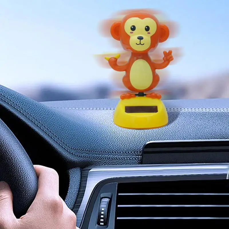 Solar Dancing Toys Swinging Red Monkey Doll Decor Monkey Shape Auto Ornament Accessories For Bedrooms Work Areas Homes And Cars