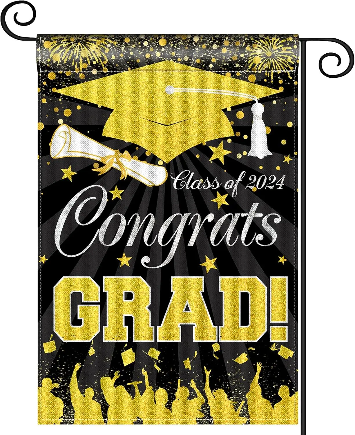 Class of 2024 Graduation Garden Flag 12 x 18 Inch Congrats Grad Garden Flag Double Sided Graduation Yard Sign Vertical Diploma C