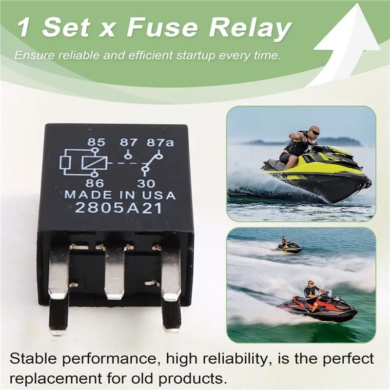 Stable-For BRP Seadoo Jetski Fuse Box, Fuse, Power Relay Green: 30Ah Brown: 5Ah Blue: 15Ah