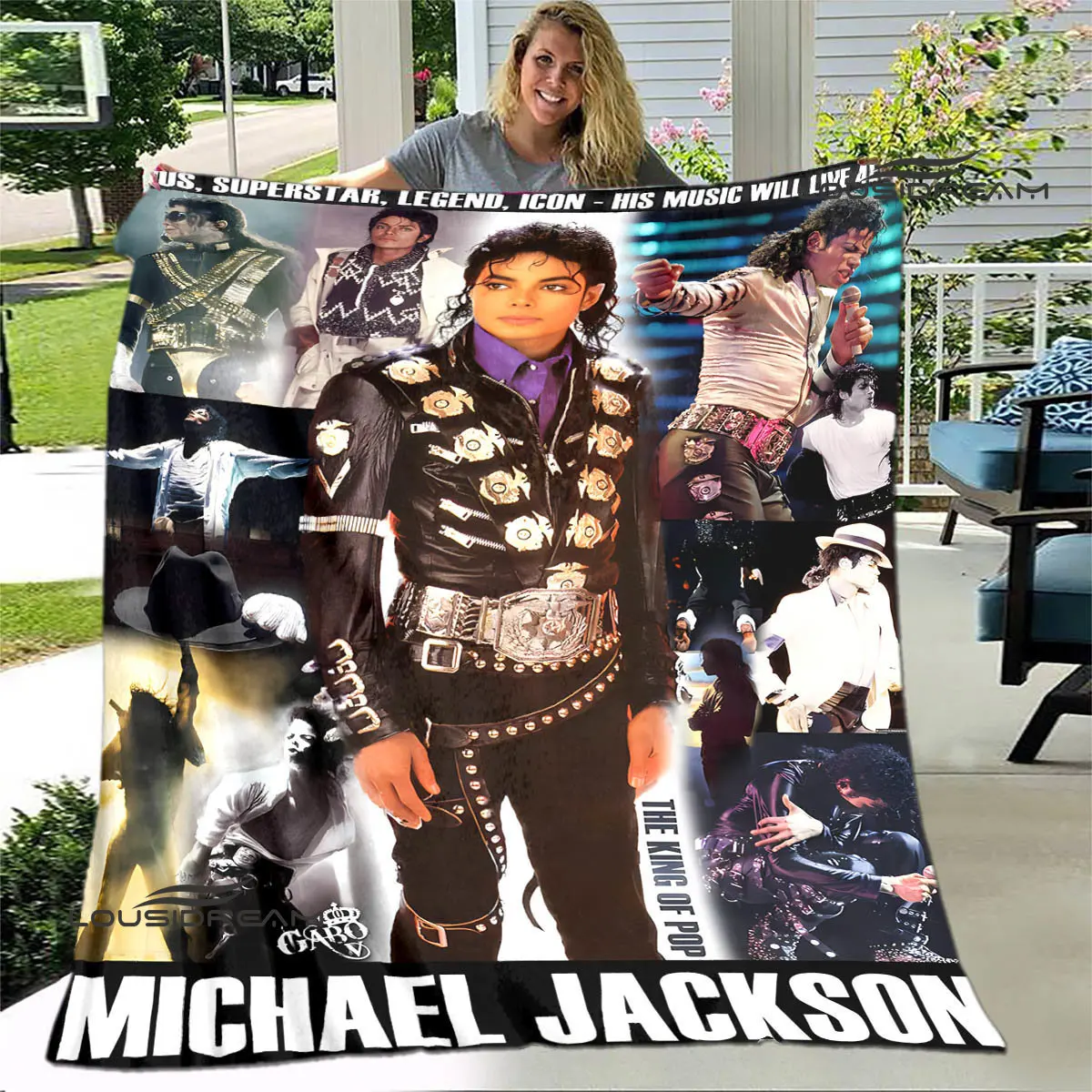 Manta de franela con estampado retro de Michael Jackson, manta cálida suave y cómoda, manta de picnic, forros de cama, regalo de cumpleaños