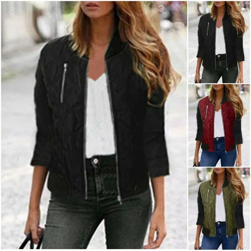 Windbreaker Jacket Women Autumn Winter Warm Coats Long Sleeve Basic Jackets Bomber Thick Jacket Female Jackets Outwear