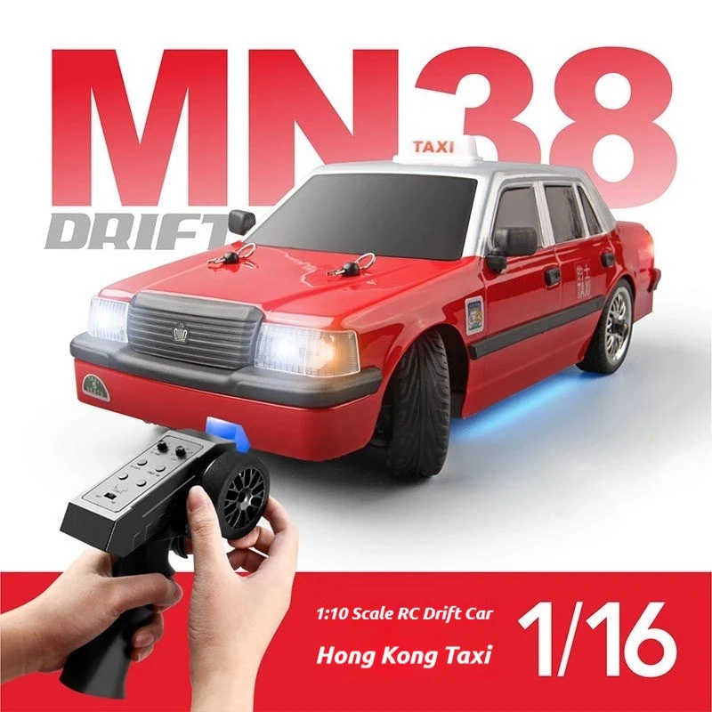 Rc Drift Car 1:16 Hong Kong Taxi Style Rwd Modified Remote Control Car Professional Drifting Model Toy Outdoor Gift For Adults