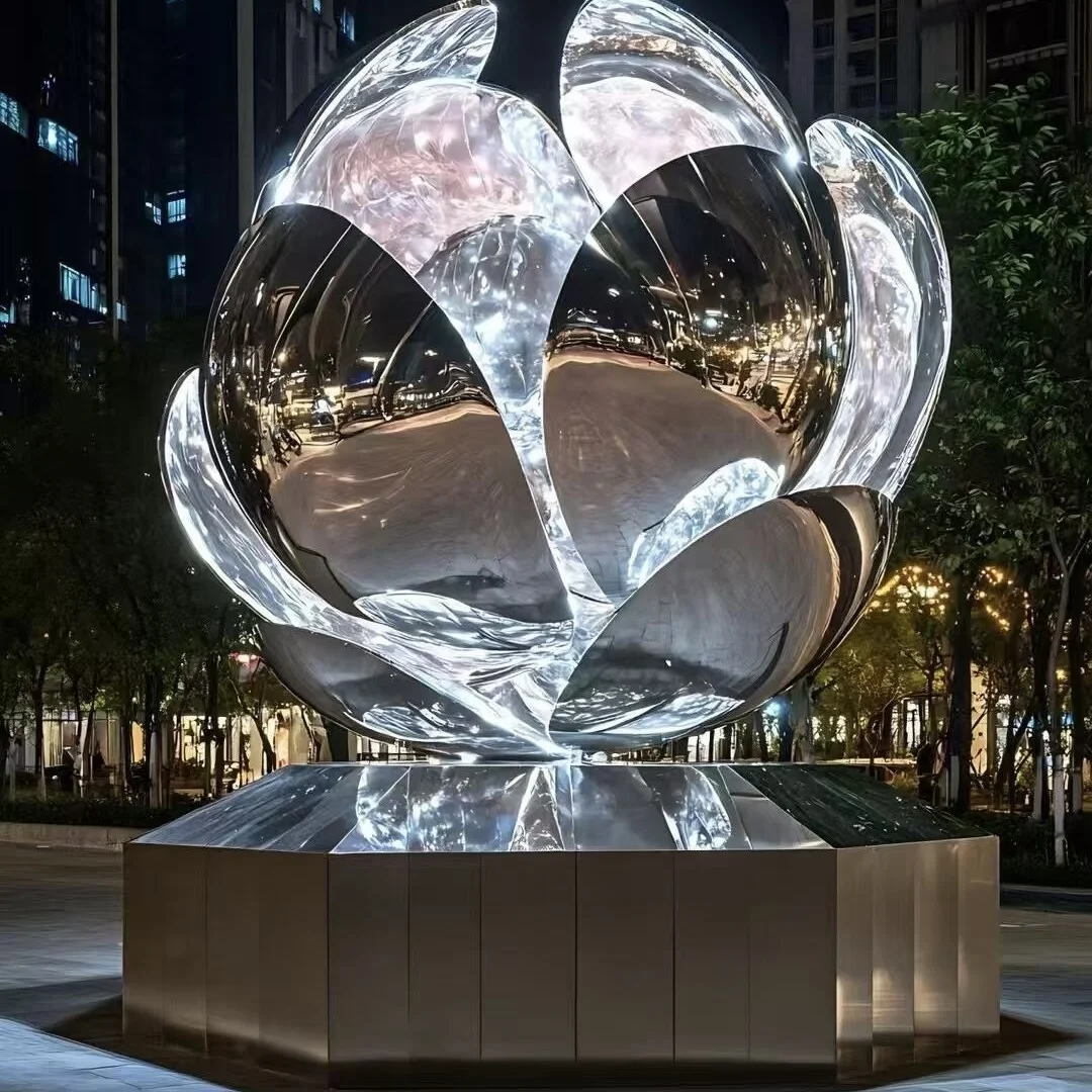 Pop Stainless Steel Sculpture Metal Crafts Garden Indoor Fountain Stature Sculpture Art Home Decor