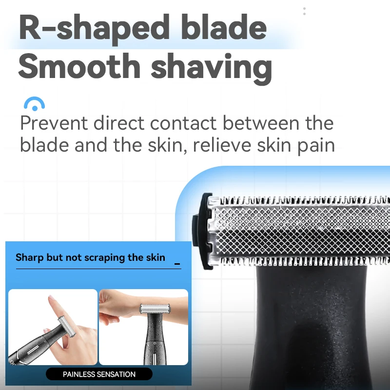 Kemei 1903 Professional Waterproof Electric Safety Razor Sensitive Area Hair Remover Shaver Painless Body Hair Trimmer Cleaning