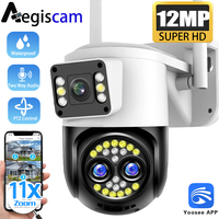 6K 12MP Smart Home WIFI Camera Three Lens 11x Zoom HD Video Surveillance Cameras Outdoor Security IP Camera Wireless CCTV