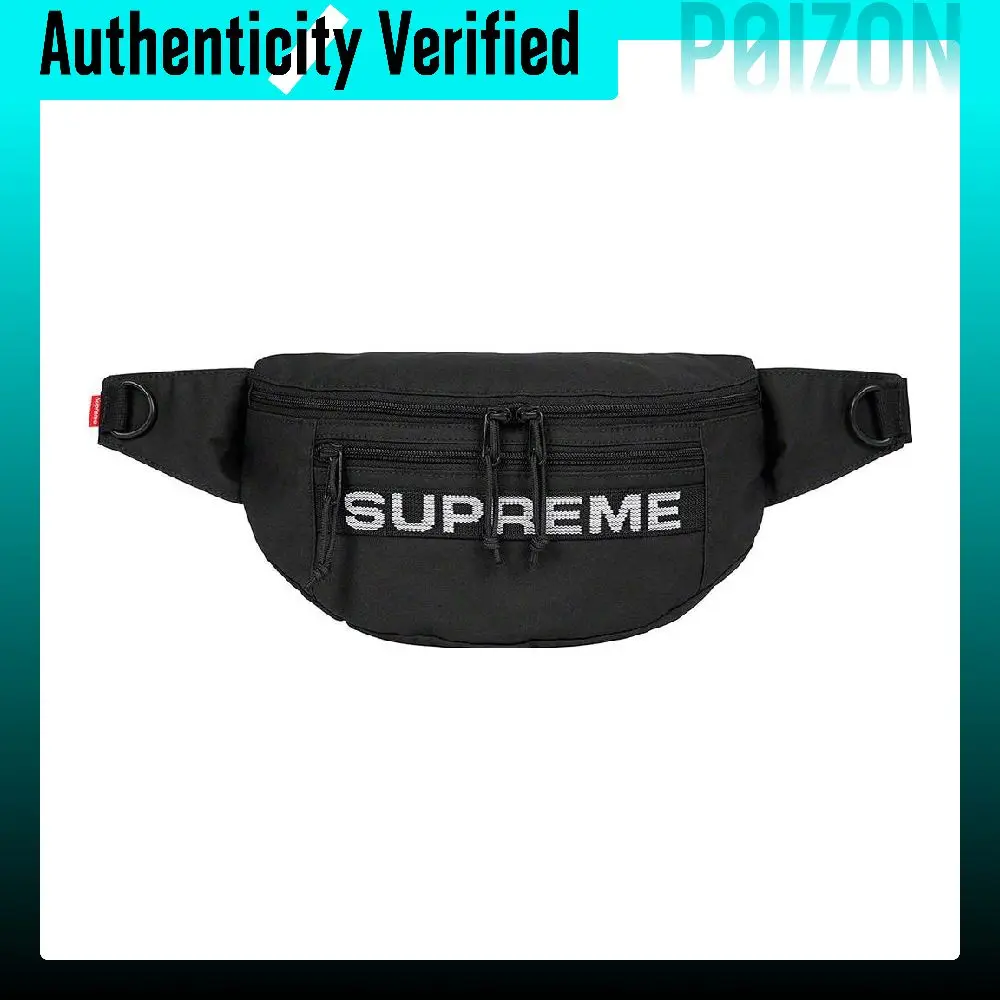 Supreme Nylon With Cotton Shoulder Bag, Crossbody Bag, Fanny Pack Regular Unisex Black SUP-SS23-1096