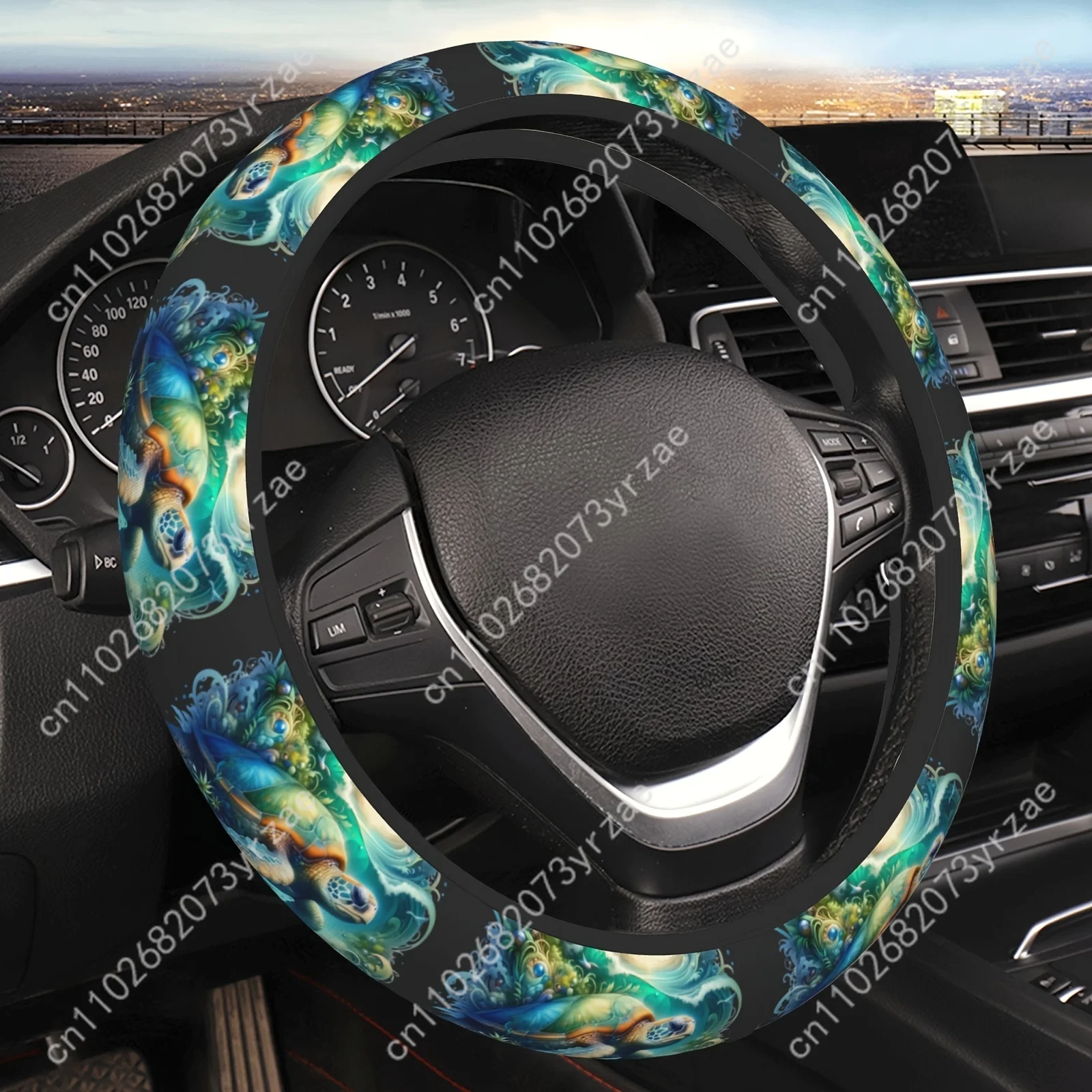 

Sea Turtle Car Steering Wheels Cover Universal Type Environmental Friendly Comfortablenon-slip Breathable Steering Wheel Wrap