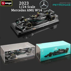 1:24 2023 Mercedes AMG W14 Racing Cars #44 #63 RACING Bburago Diecast Cars Model For Adults