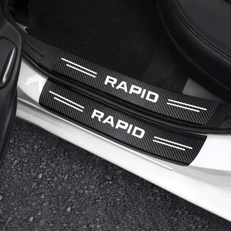 Arbon Fiber Car Trunk Bumper Protective Sticker Threshold Side Anti Scratch Tape Anti Scratch For Skoda Rapid Car Accessorie