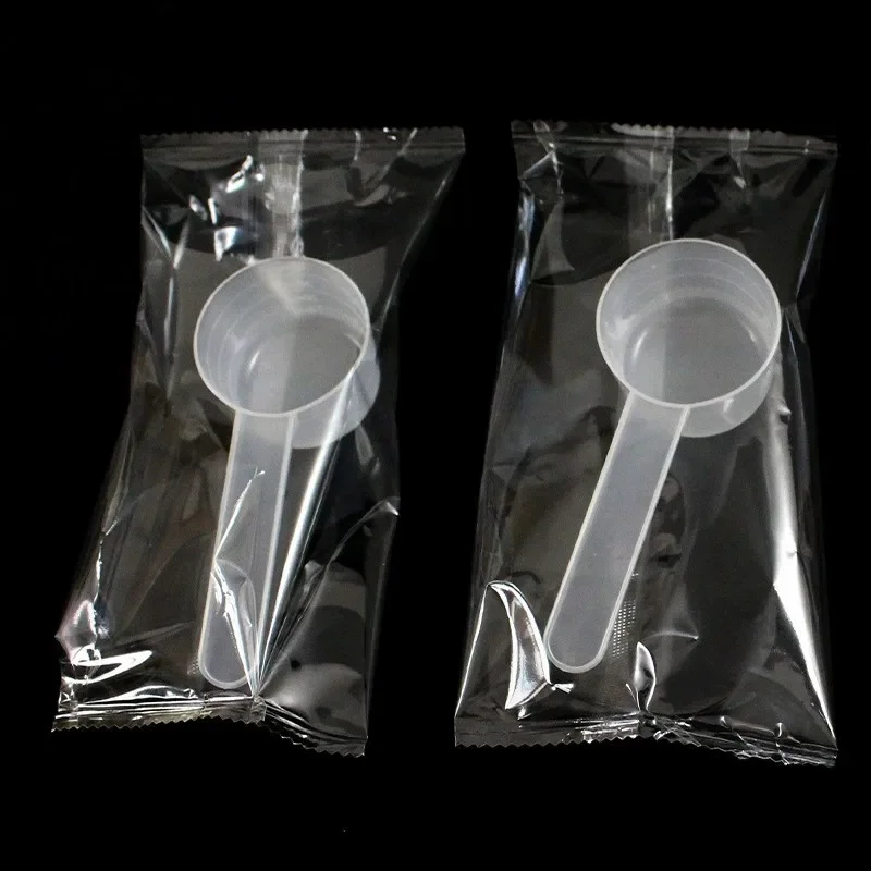 20g Spoon Individually Packaged 40ml Flat-bottomed   Measuring  with Scale Transparent Plastic