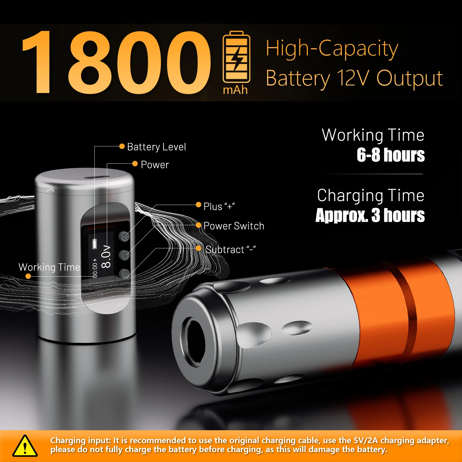 BIGWASP V82 ماكينة رسم الوشم التجميلي اللاسلكية القلم شاشة LED عرض 1800mAh بطارية تجميل دائم قلم Microplasty لفن الوشم #4