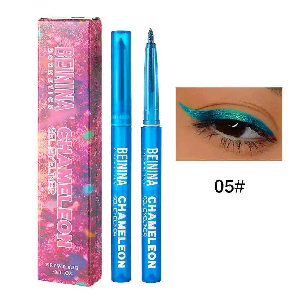 1 Stück Chamäleon Flüssiger Eyeliner Lidschatten-Stift - Wasserfester 2-in-1 Farbwechselnder & Langanhaltender Augen-Make-up-Stift für Damen