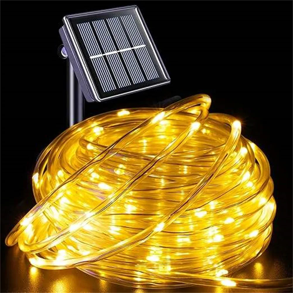 LED Solar Tube Rope String Lights Waterproof Christmas Decoration Multicolor Outdoor Garden Yard Party Wedding Decoration