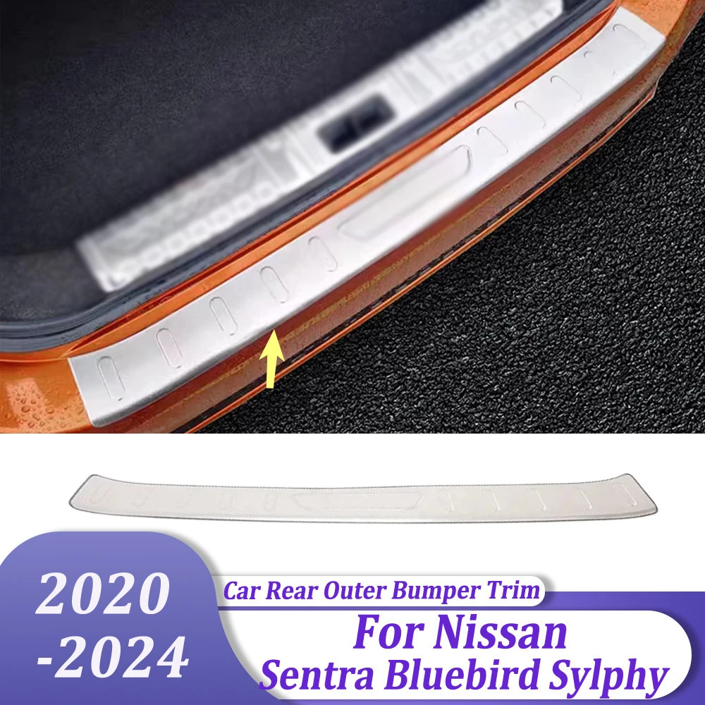 

Outer Rear Bumper Trim Door Sill Scuff Cover Plate Car Accessories For Nissan Sentra Bluebird Sylphy 2020 2021 2022 2023 2024