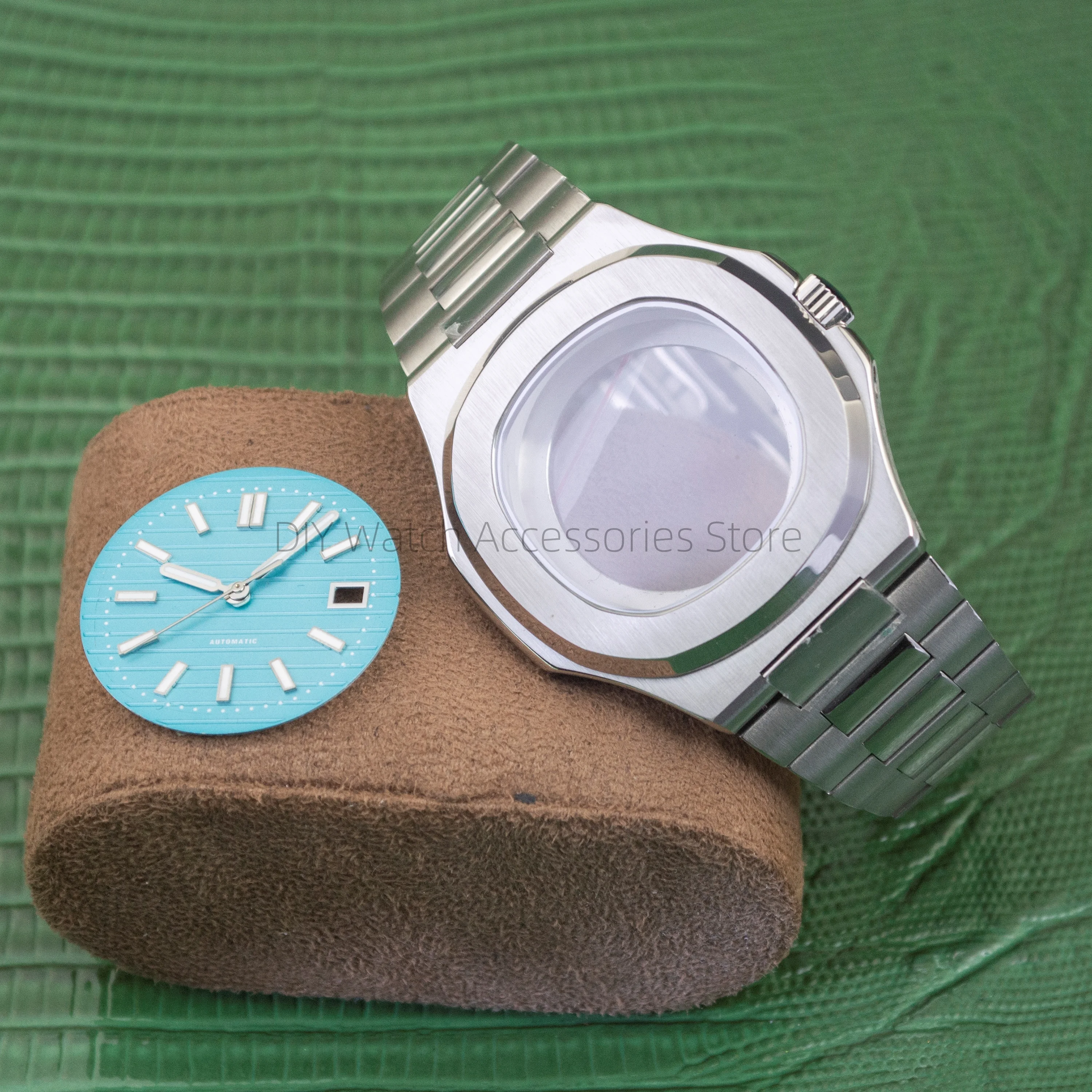 41mm NH35 Case 316L Stainless Steel Watchcase Dial Needles For NH35 Mechanical Movement Nautilus Case Mod Parts Accessories