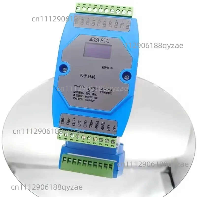 8-channel K-type Thermocouple Temperature Acquisition Module RS485 Modbus RTU 24-bit Resolutio