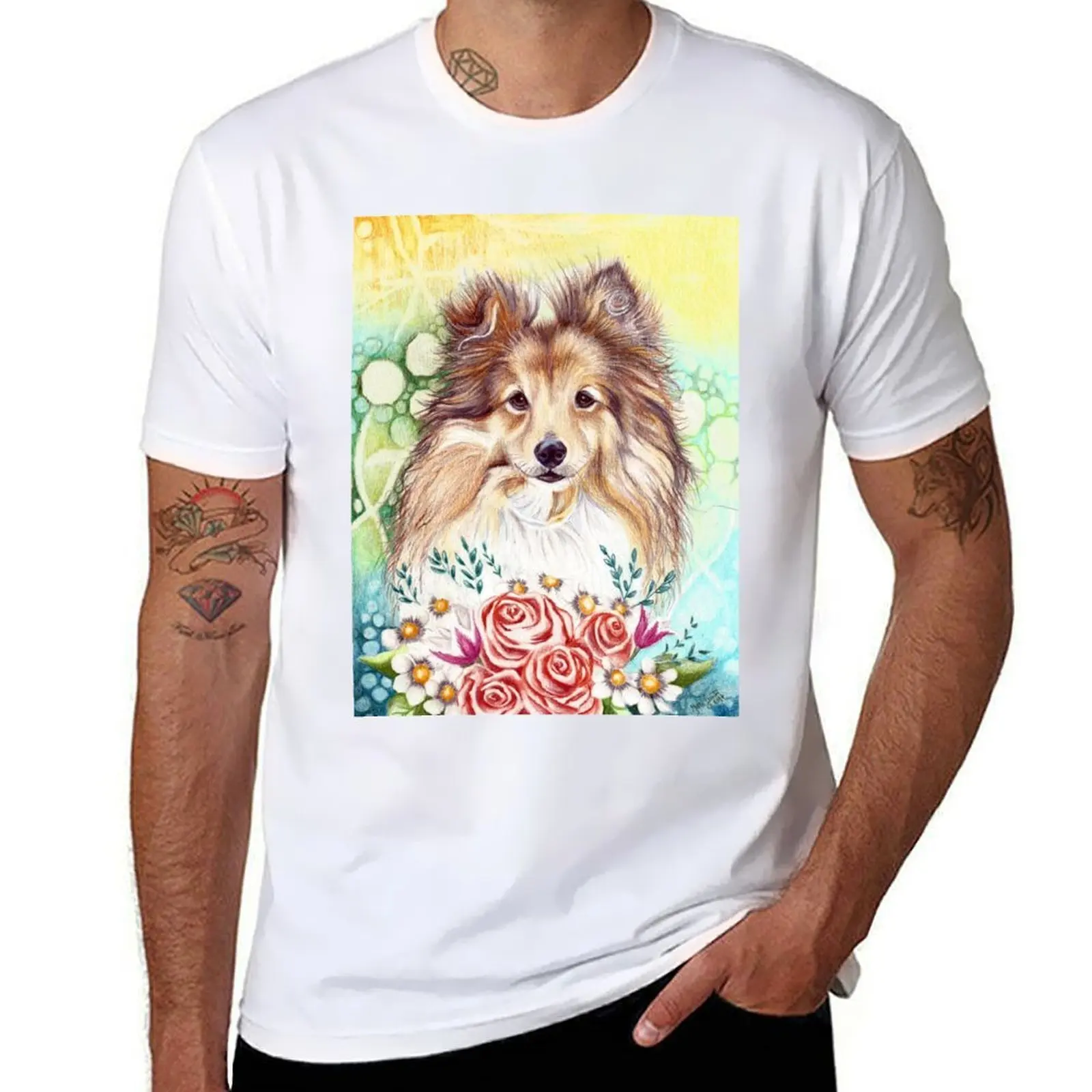 

Sweet Sheltie T-Shirt man t shirt designer t shirts for man cotton soft T-Shirt