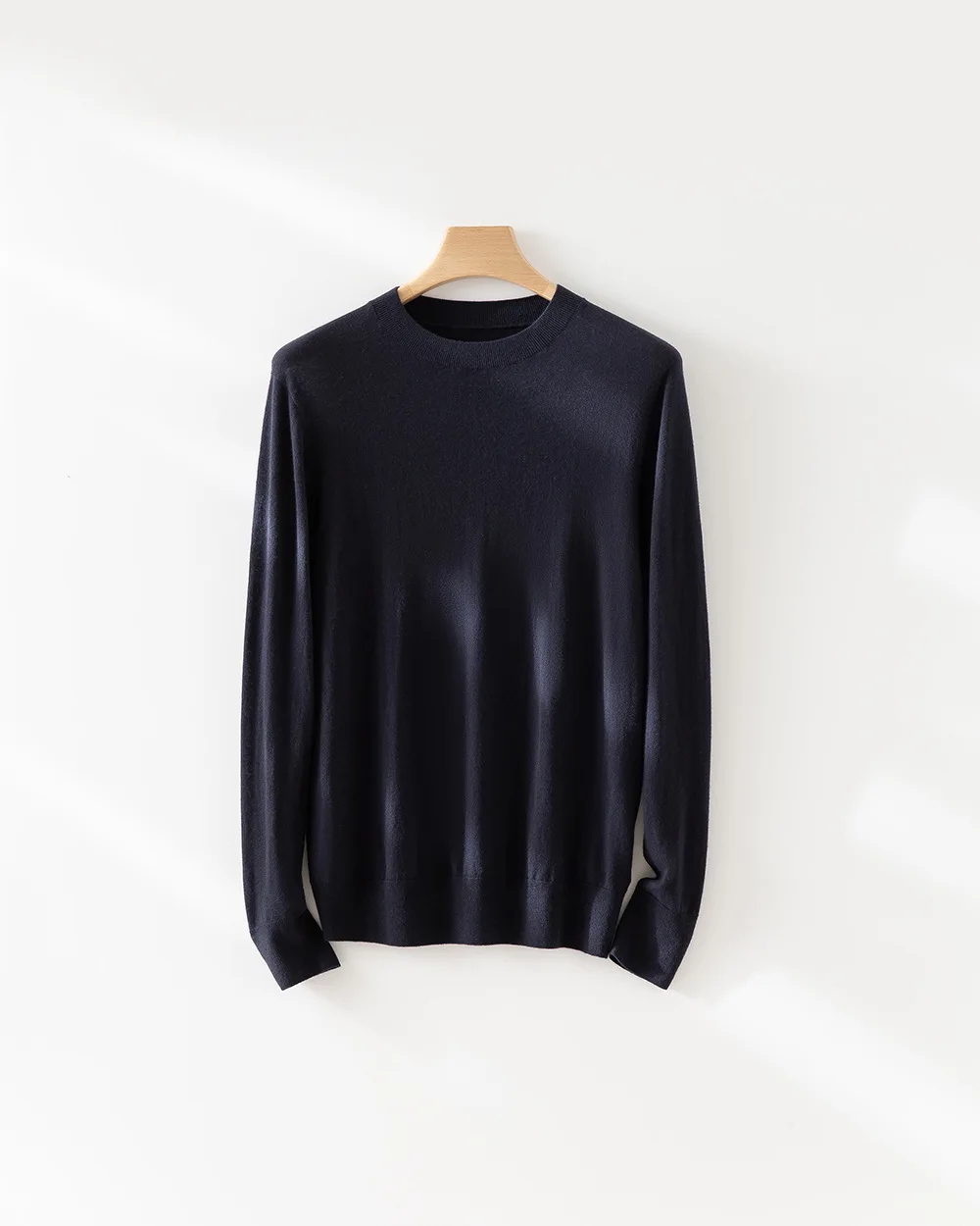 Birdtree Cashmere Silk Blend Bottoming Knitwear,Men's Solid O-neck Full Sleeve Sweater,2025 Autumn Winter Pullover T59906JF
